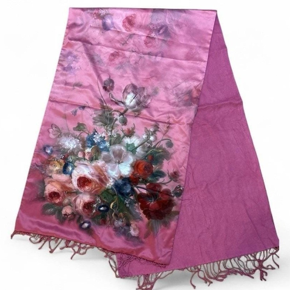 Vintage Floral Pink Scarf